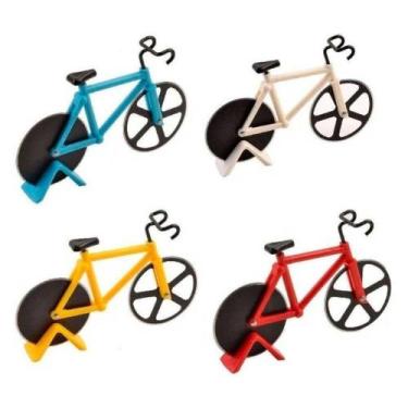 Imagem de Cortador Decorativo Fatiador Pizza Massas Doces Aço Inox Bicicleta - O