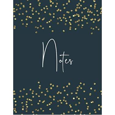 Imagem de Notes: Dot Grid Emerald & Gold Glitter Notebook Journal - 120 Pages - Large (8.5 x 11 inches)