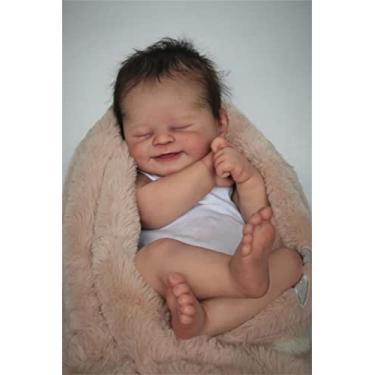 Imagem de Boneca bebê reborn,boneca é linda Muito delicada e realista,bonecas recém-nascidas de 2kg/48cm Boneca Reborn Realista De corpo de pano Com Pintura 3d Com Roupas E Brinquedos