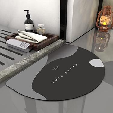 Imagem de SHENGANG Tapete de Banho Absorvente Tapete de Banho Antiderrapante de Secagem Rápida Banheira Área Lateral Tapetes de Piso Capacho de Casa Tapete de Cozinha, 18,50x70cm
