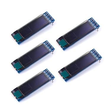 Imagem de Teyleten Robot 3 peças de módulo de exibição OLED de 0,9 polegadas IIC SSD1306 128x32 controlador de tela OLED DC 3.3V~5V para Arduino ESP32 ESP8266 AVR PIC STM32 para Raspberry Pi (azul)