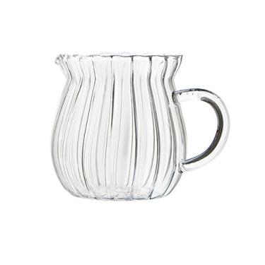 Imagem de CHOOLD Jarro de creme de vidro transparente com listras em relevo criativas/jarro de servir/jarro de molho/pote de creme de café com leite para cozinha (4/5,5/9/12 ml)