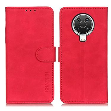 Imagem de LVSHANG Capas flip para smartphone Nokia G10 carteira flip capa de telefone compartimento para cartão capa de telefone couro PU corpo inteiro à prova de choque fecho magnético capa protetora para Nokia G10 Flip Cases (cor: vermelho)