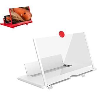 Imagem de Yajun Amplificador de tela para celular 3D suporte portátil 3D de 12 polegadas de alta definição ampliação dobrável design criativo suporte de mesa, branco