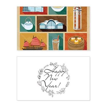 Imagem de Hong Kong Local Food And Place Festival Ano Novo Cartão de felicitações Mensagem Presente