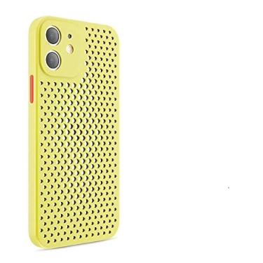 Imagem de Capa de telefone respirável de dissipação de calor para iphone 12 mini 13 11 pro max x xs max xr 7 8 plus se2020 11 capa lisa de silicone macio, t7, para iphone 12 pro