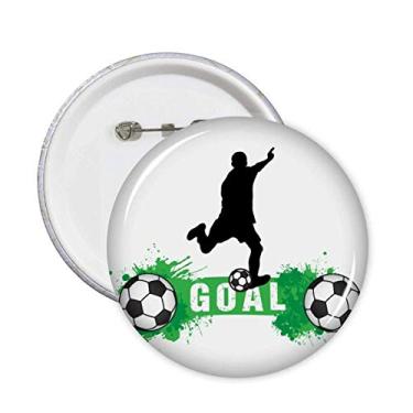Imagem de Broche de texto esportivo de futebol Penalty com emblema de botão, 5 peças