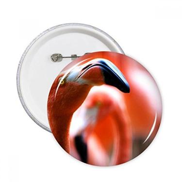 Imagem de Emblema de organismo terrestre flamingo animal selvagem alfinetes redondos para decoração 5 peças