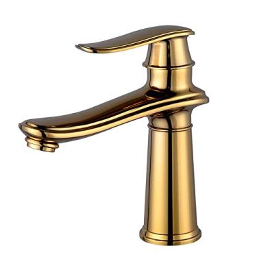 Imagem de LIDON Torneiras de banheiro Torneira de pia de banheiro Latão antigo Torneira de banheiro preta Torneiras de pia de banheiro para pia 1 furo para varanda, dourado B (cor: ouro A)