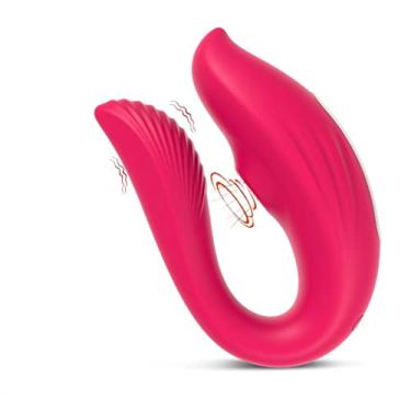Imagem de Vibrador Feminino 10 Velocidades Brinquedos Sexuais Forma U Flexible Ponto G Estimulação Clitóris Sugando Clitóris Zatla (Rosa)