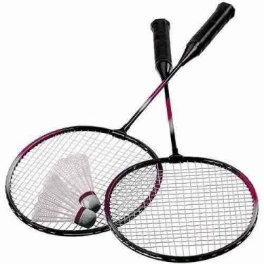 Imagem de Kit Badminton Com 2 Raquetes E 2 Petecas - Art Sport