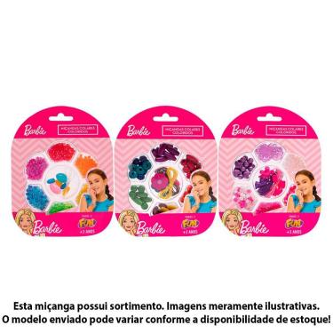 Imagem de Kit Bijuterias Infantil - Barbie - Miçangas Colares Coloridos - Fun Divirta-se