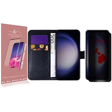 Imagem de Capa Carteira + Película CERÂMICA PRIVACIDADE Compatível Galaxy S23 S911 6.1 - Luiza Cell25
