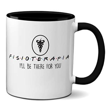 Imagem de Caneca Fisioterapia Frase Friends Presente Fisioterapêuta (Preta)