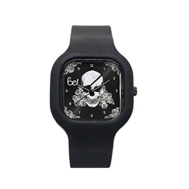 Imagem de Relogio Be Watch Skull Black Pulseira Silicone Preta