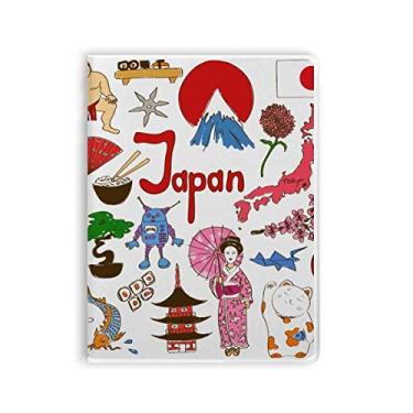 Imagem de Caderno de anotações com a bandeira nacional de animais do Japão Landscap Diário capa macia