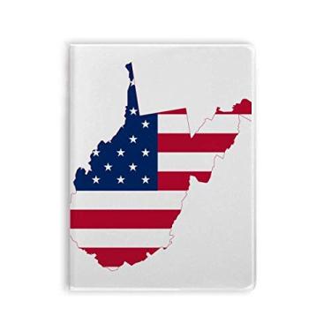 Imagem de Virginia USA Mapa Ocidental Estrelas Listras Bandeira Forma Caderno Goma Diário Capa Macia Diário