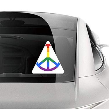 Imagem de DIYthinker Adesivo arco-íris gay lésbica anti-guerra LGBT adesivo para carro motocicleta bicicleta bagagem decalque