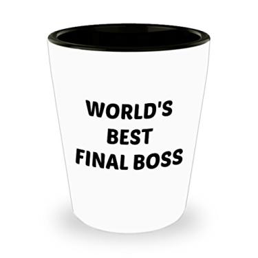 Imagem de Worlds Best Final Boss Copos de shot – Presente para o chefe – Ideia de de Natal