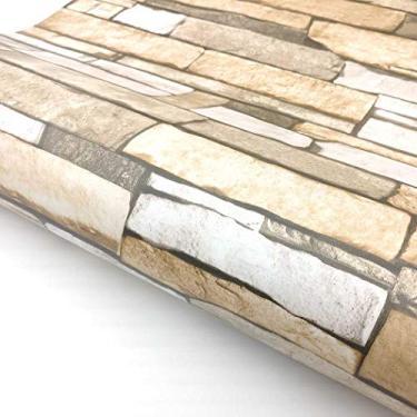 Imagem de Papel de contato autoadesivo para parede RoyalWallSkins, padrão de tijolos, rolo de papel de contato, decoração de cozinha para casa e banheiro, BPSH00579: 19.6" x 118"