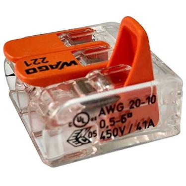 Imagem de Kit 20 Conector Wago Emenda 2 Fios Mod. 224-201