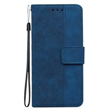 Imagem de Hee Hee Smile Capa de telefone para Samsung Galaxy J3 2017 carteira de couro com zíper capa flip capa de telefone alça de pulso azul