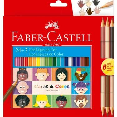 Imagem de Lápis De Cor Caras e Cores Faber-Castell 24 +3 Tons De Pele