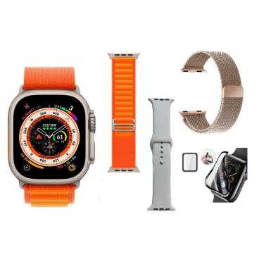 Imagem de Smartwatch Ultra Serie 8 49mm Lançamento Tela Infinita Nfc Original Induçao Kit Hw8 Ultra C/Nf-Unissex