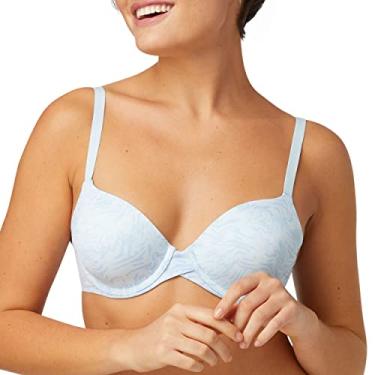 Imagem de Maidenform Sutiã feminino One Fab Fit Modern Demi Underwire, Estampa listrada de água fria/capricho azul, 38C