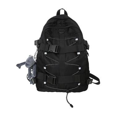 Imagem de harayaa Mochila Mochila Organizadora de Armazenamento Durável Carregue na Mochila Bolsa de Skate Mochila Pendulares para Escalada Ciclismo Adultos ao, PRETO