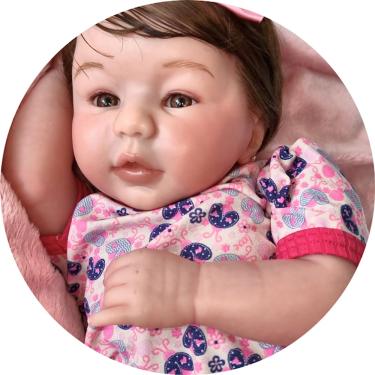 Imagem de Bebe Reborn Menina Cabelo Fio a Fio Baby