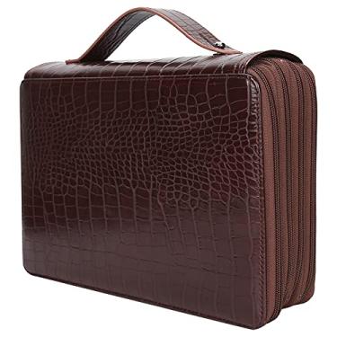 Imagem de Estojo de Caneta Bolsa de Papelaria para Estudantes Bolsa de Lápis Com Padrão de Crocodilo Bolsa de Armazenamento Cortina de Caneta Pu Bolsa de Papelaria Fofa Bolsa de Lápis