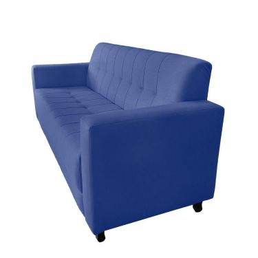 Imagem de Sofa Elegance 3 Lugares Suede Azul Marinho - Lares Decor