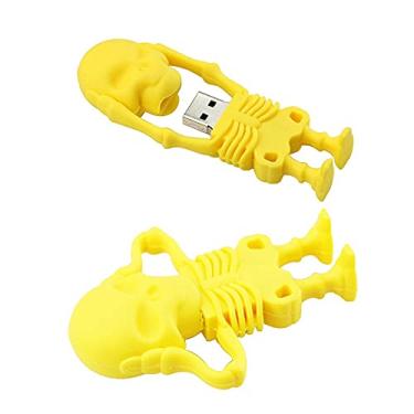 Imagem de 64 GB em forma de esqueleto humano USB 2.0 Flash Drive USB Stick Memory Stick USB Drive Flash Disk Thumb Drive Armazenamento de Dados Armazenamento Externo U Disk Memória Flash (Amarelo)