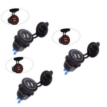 Imagem de OSALADI 3 Pecas carregadores de celular carregador USB carregadores USB carregador de carro carregador de telefone carregador USB com luz LED carregador USB carro motocicleta soquete
