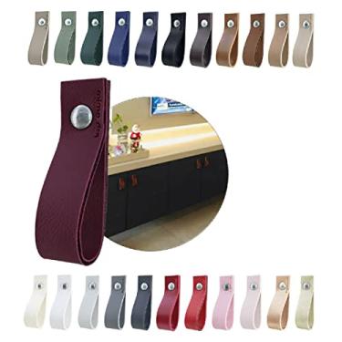 Imagem de Puxador Doko Parafuso para Móveis Armário Guarda Roupa Gaveta Porta Baús Caixas Bandeja Cesto Tábua - Cor Textura de Couro (Berinjela)