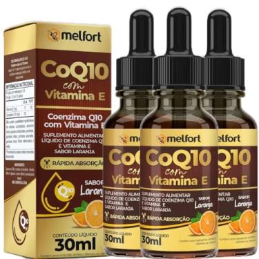 Imagem de Kit 3 Coenzima q10 com Vitamina E 100mg por Porção Em Gotas Pura