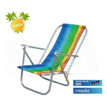 Imagem de Cadeira De Praia Reclinavel 2 Posicoes Em Aluminio Cad0041 - Botafogo