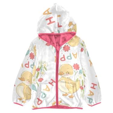 Imagem de KLL Cute Luck Casaco de sherpa escandinavo com flores pequenas para meninas jaqueta com capuz rosa roupas de bebê menino 3T, Cute Luck Small Flowers Scandinavian, 5 Anos
