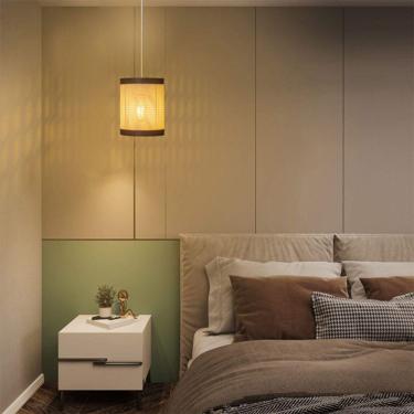 Imagem de Luminária de Teto Pendente em Ferro Eclipse 16x20cm Palha/marrom