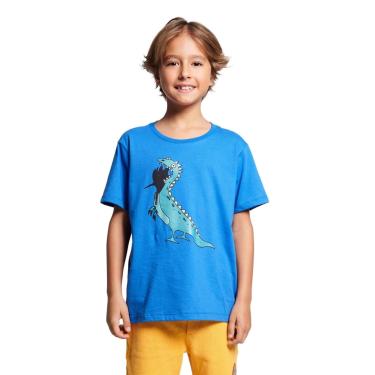 Imagem de Infantil - Camiseta Algodão Pica Pau Fantasia Dino Reserva Mini Azul  menino