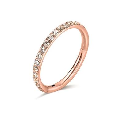 Imagem de Anéis de nariz, argolas de septo, anel de nariz dourado, anel de nariz de aço cirúrgico, piercing de nariz, joias, brincos de argola de ouro, piercings de nariz, 18G, 16G, diâmetro: 6 mm a 12 mm, ouro