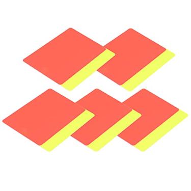 Imagem de equlup Conjunto de 5 cartas de árbitro de futebol, vermelho e amarelo, conjunto de cartas de baralho para futebol, vôlei, rúgbi, beisebol, aviso, árbitro