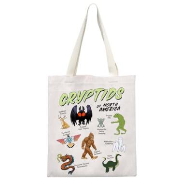 Imagem de VAMSII Bolsa de compras Cryptozoology Cryptids Lover Gift Cryptids Of North America Shopping Bag Cryptid Monster Gift, Cryptids, Large