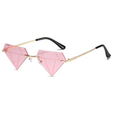 Imagem de Óculos de sol em formato de óculos de sol vintage sem aro para mulheres e homens, óculos retrô para festa rave, 12, tamanho único