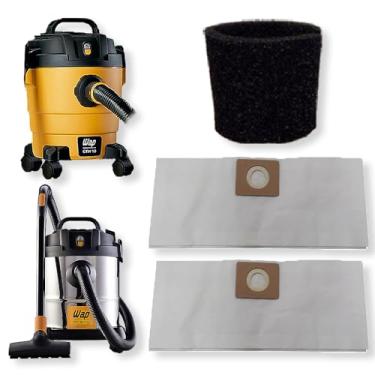 Imagem de 6 Saco Coletor Refil de Papel Descartável Para Aspirador Wap Gtw Inox 12 GTW 10 + Filtro Permanente Motor Espuma Preta