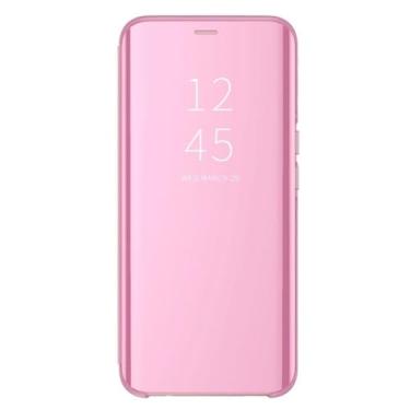 Imagem de Para Samsung Galaxy Z Fold 2 Case Luxury Clear View Mirror Leather Flip Stand Phone Case Para Samsung ZFold 2 Capa traseira, ouro rosa, para Z Fold 2