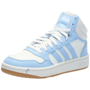 Imagem de adidas Tênis feminino Hoops 3.0 cano médio, Branco nuvem, branco/chiclete, 40
