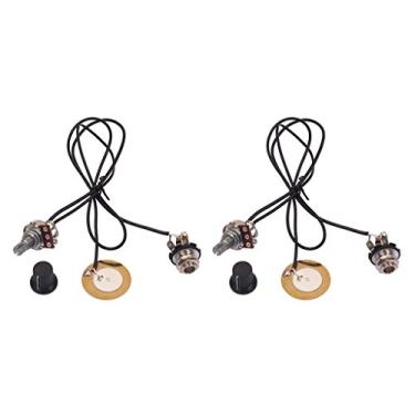 Imagem de Conjunto de 2 kits de fiação acústica piezo com botão de controle de volume para caixa de charuto, guitarra-bandolim-banjo, instalação fácil e ótimo som