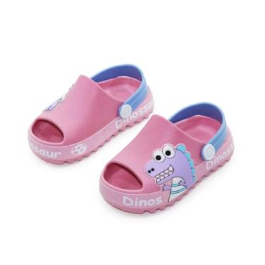 Imagem de Sandália Dinossauro Chinelo Dinossauro Babuche Slide Baby (Rosa Bebê, BR, Criança de 1 a 3 anos, Numérico, 20)